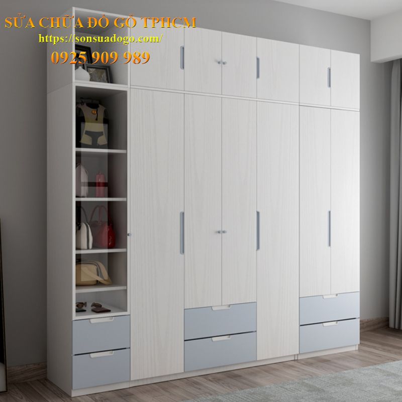 sửa chữa tủ quần áo gỗ mdf tại quận 6 TPHCM