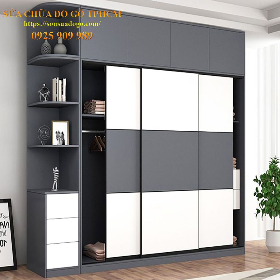 sửa chữa tủ quần áo gỗ mdf tại tp Biên Hoà