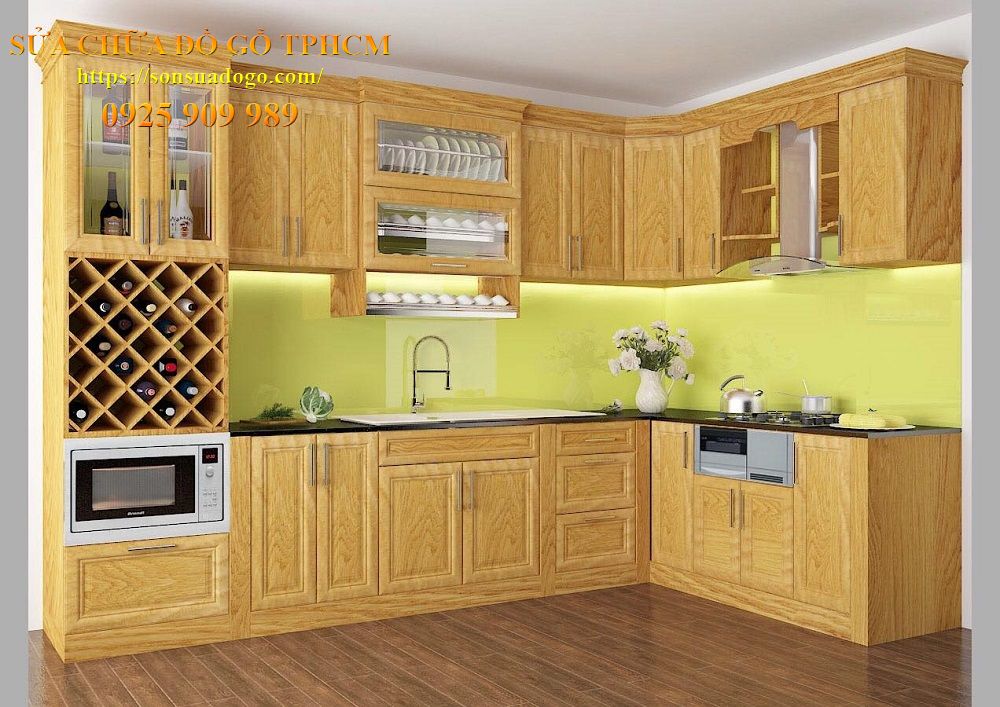 sửa chữa tủ bếp gỗ quận Bình Thạnh TPHCM